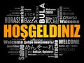 Hosgeldiniz Welcome in Turkish word cloud