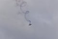 Hosin, Czech republic - September 02, 2023: Famous acrobatic pilot Martin Sonka fly in Red Bull Extra 330 plane on air show