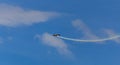 Hosin, Czech republic - September 02, 2023: Famous acrobatic pilot Martin Sonka fly in Red Bull Extra 330 plane on air show