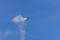 Hosin, Czech republic - September 02, 2023: Famous acrobatic pilot Martin Sonka fly in Red Bull Extra 330 plane on air show