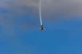 Hosin, Czech republic - September 02, 2023: Famous acrobatic pilot Martin Sonka fly in Red Bull Extra 330 plane on air show