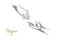 Hospice concept. Hand drawn isolated vector. Royalty Free Stock Photo