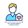 Hospice pixel perfect RGB color icon Royalty Free Stock Photo