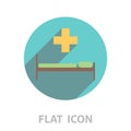 Hospital bed and the cross icon. vector