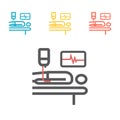 Hospital bed or hospital ward symbol. Man in a coma. Vector illustration for websites.