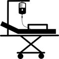 Hospital bed. Intensive care unit icon. Resuscitation, rehabilitation, hospital ward. Medicine concept. Vector illustration can be Royalty Free Stock Photo