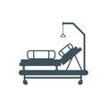 Hospital bed isolated. Medical bunk. Vector illustration