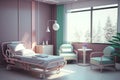 a hospital bed room vacant bed, Generative AI.