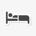 Hospital bed sticker, bed icon symbol sleep night hotel motel