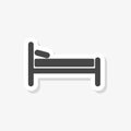 Hospital bed sticker, Hotel sign, simple vector icon