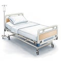 Hospital bed with white sheets Royalty Free Stock Photo