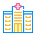 Hospital building color icon vector flat illustration