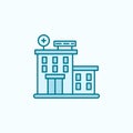 hospital building 2 colored line icon. Simple colored element illustration. hospital building outline symbol design from canser Royalty Free Stock Photo