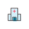 Hospital building flat outline icon