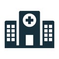 Hospital building front icon