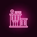 hospital building icon. Elements of Cancer day in neon style icons. Simple icon for websites, web design, mobile app, info Royalty Free Stock Photo