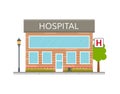 Hospital building icon, facade or front.