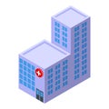 Hospital building icon isometric vector. Medical clinic illustration Royalty Free Stock Photo