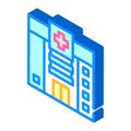 Hospital building isometric icon vector illustration color Royalty Free Stock Photo