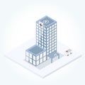 hospital building in isometric view Royalty Free Stock Photo