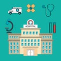 hospital building services medical isolated