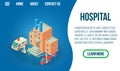 Hospital concept banner, isometric style