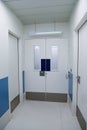 hospital corridor background closed doors Royalty Free Stock Photo