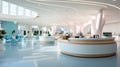 Hospital corridor, polyclinic reception