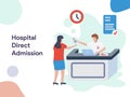 Hospital Direct Admission illlustration. Modern flat design style for website and mobile website.Vector illustration Royalty Free Stock Photo