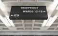 Hospital Directional Sign ICU