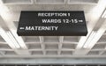 Hospital Directional Sign Maternity Royalty Free Stock Photo