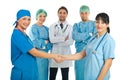 Hospital doctors women handshake Royalty Free Stock Photo