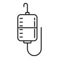 Hospital dropper bag icon, outline style