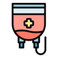 Hospital dropper bag icon vector flat