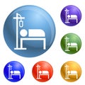 Hospital dropper icons set vector