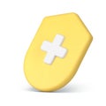 Hospital emergency first aid yellow healthcare accident protection 3d icon realistic vector