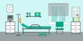 Hospital emergency room interior illustration.