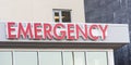 Hospital Emergency sign on ER entrance Royalty Free Stock Photo