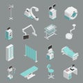 Hospital Equipment Isometric Icons Set Royalty Free Stock Photo