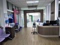 Hospital examination room and chair table inside the hospital building