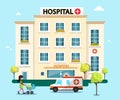 Hospital Flat Design Vector Illustration