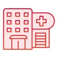 Hospital flat icon. Polyclinic vector illustration isolated on white. Clinic gradient style design, designed for web and