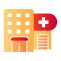Hospital flat icon. Polyclinic vector illustration isolated on white. Clinic gradient style design, designed for web and