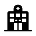 Hospital glyph flat vector icon Royalty Free Stock Photo