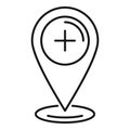 Hospital gps location icon, outline style Royalty Free Stock Photo