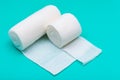 Hospital Grade Sterile Rolled Gauze on green Royalty Free Stock Photo