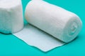 Hospital Grade Sterile Rolled Gauze on green Royalty Free Stock Photo