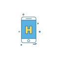 Hospital H Icon Medical icon design vector