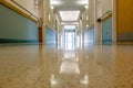 Hospital hallway interior architecture and finishes in corridor Royalty Free Stock Photo