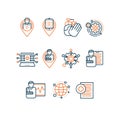 Hospital and healtcare sensory network vector icons set